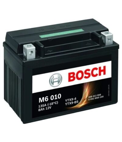 AKÜ: Bosch M6010 12V 8Ah AGM YTX9-BS Motosiklet Aküsü (FA104 Yeni tip)